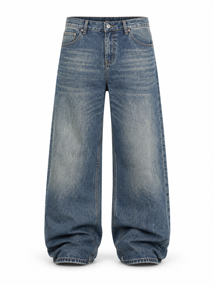 American-style Casual High-end Heavyweight Washed Vintage Jeans For Spring And Autumn