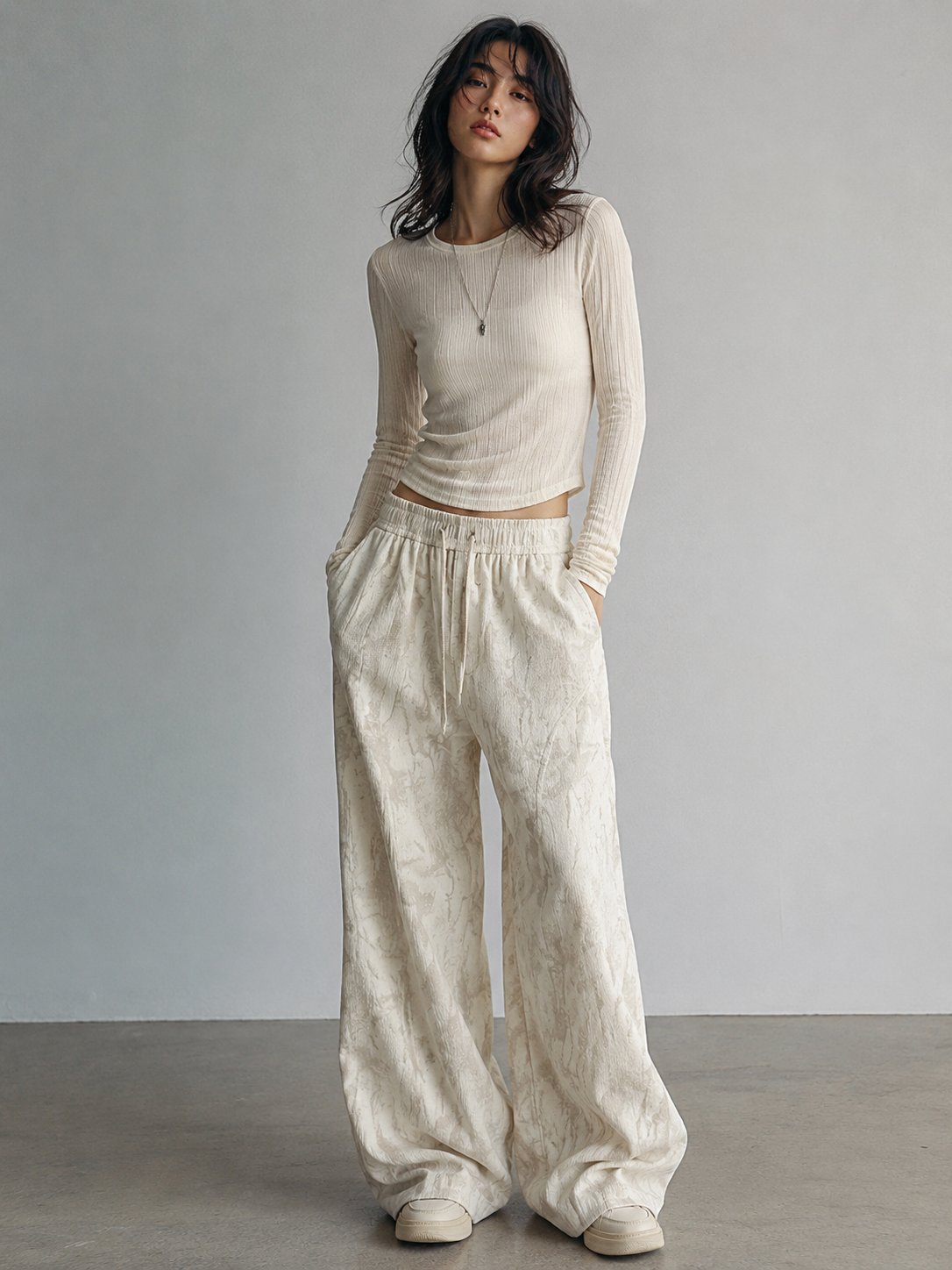 The Nomad Textured Lounge Pant – Alabaster Marble