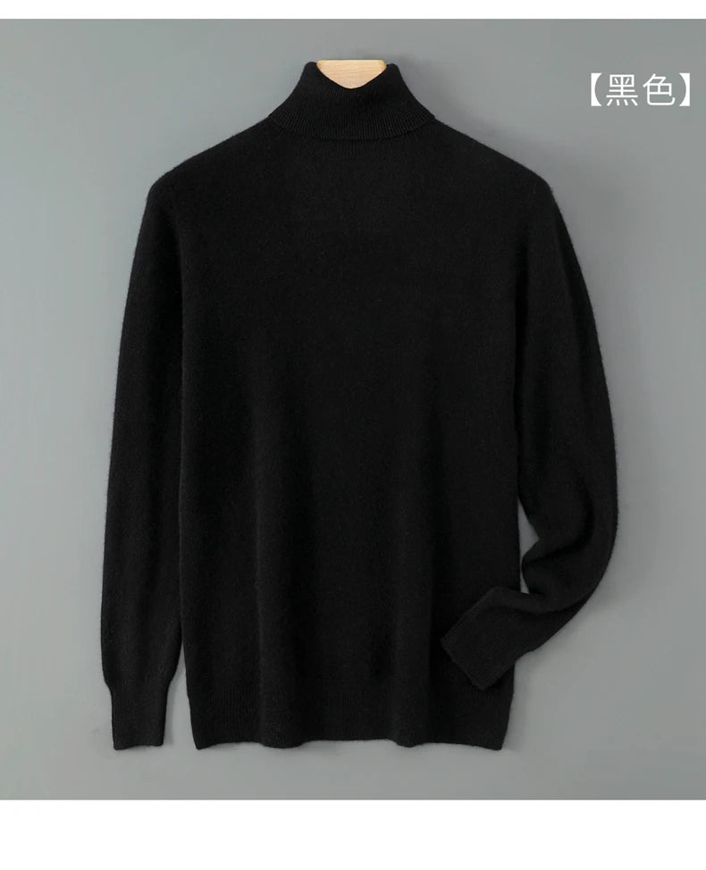 100% wool high neck sweater with pullover for men, autumn and winter warm and full sleeved hot selling new knitted  base sweater
