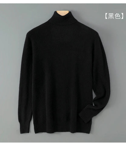 100% wool high neck sweater with pullover for men, autumn and winter warm and full sleeved hot selling new knitted  base sweater
