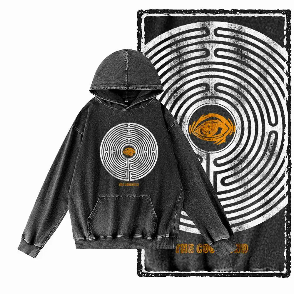 G14 Acid Washed Black o-neck 100% Cotton COOLMIND  Printed Men's Hoodies |  Streetwear Big Size Cool men's Hoodie