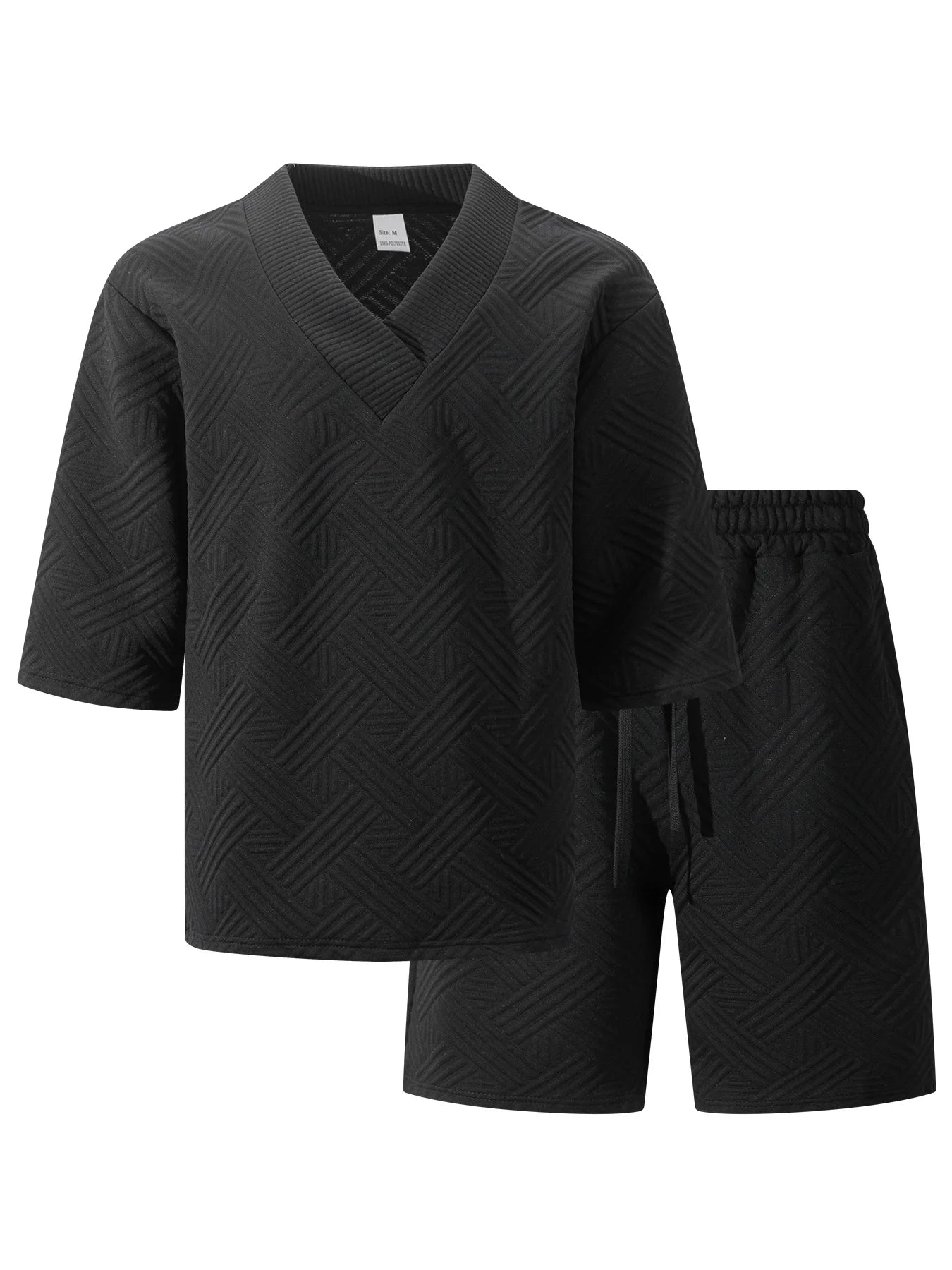 New high-quality men's casual V-neck T-shirt and shorts set - summer two-piece clothing - fashionable attire suitable for men to