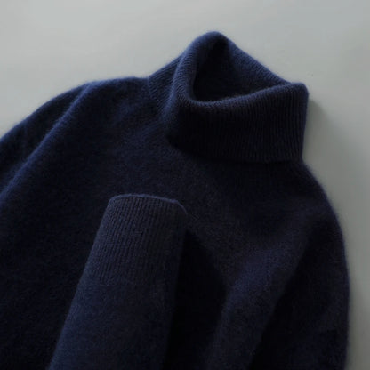 100% wool high neck sweater with pullover for men, autumn and winter warm and full sleeved hot selling new knitted  base sweater