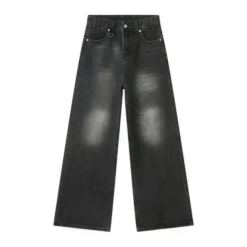 IEFB Summer Men's Denim Pants Old Blue Washed Male Jeans Straight Casual Menwear Loose Wide Leg Trousers New Fashion 9C354