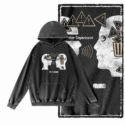 G14 Acid Washed Black o-neck 100% Cotton COOLMIND  Printed Men's Hoodies |  Streetwear Big Size Cool men's Hoodie