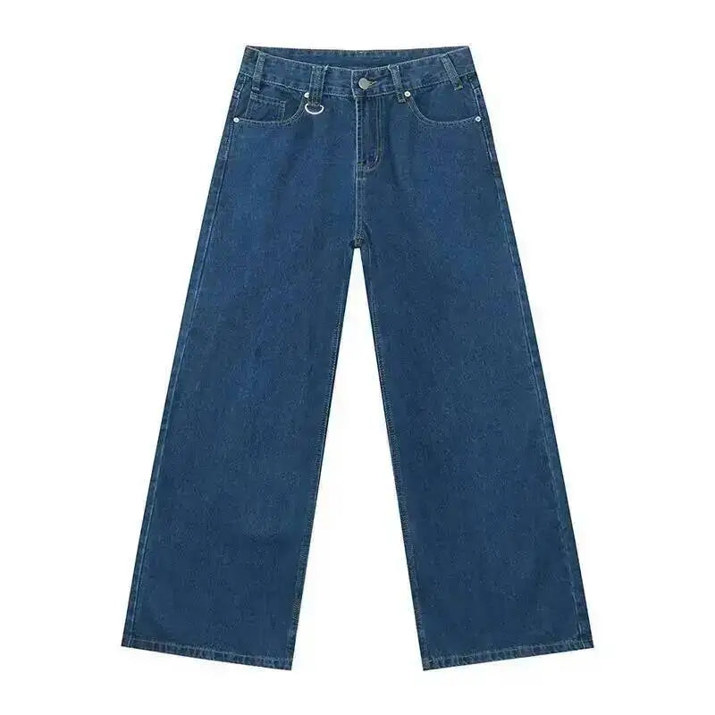 IEFB Summer Men's Denim Pants Old Blue Washed Male Jeans Straight Casual Menwear Loose Wide Leg Trousers New Fashion 9C354
