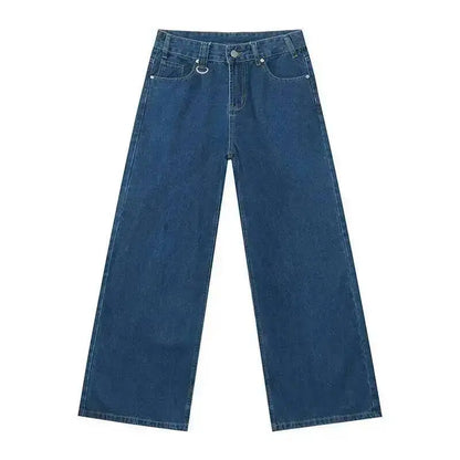 IEFB Summer Men's Denim Pants Old Blue Washed Male Jeans Straight Casual Menwear Loose Wide Leg Trousers New Fashion 9C354