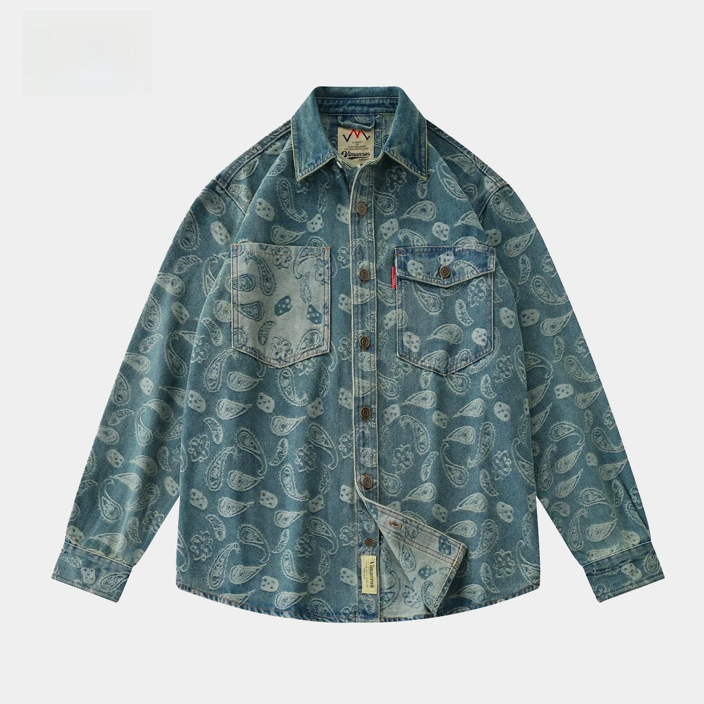 Vintage Pattern Denim Shirts