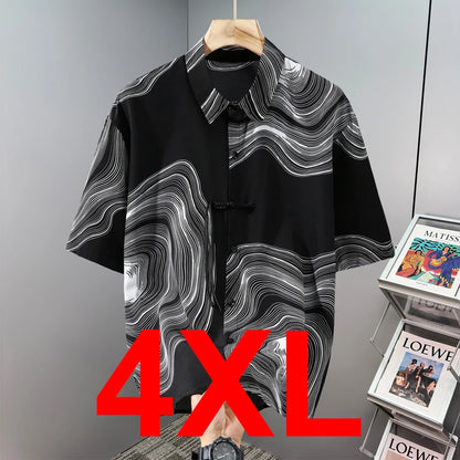 Hawaiian Beach Short Sleeve Shirts Men Summer Cool Shirts 10XL Plus Size Male Shirts Big Size 10XL