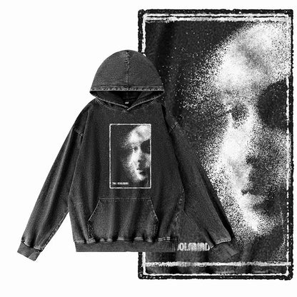 G14 Acid Washed Black o-neck 100% Cotton COOLMIND  Printed Men's Hoodies |  Streetwear Big Size Cool men's Hoodie
