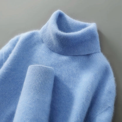 100% wool high neck sweater with pullover for men, autumn and winter warm and full sleeved hot selling new knitted  base sweater