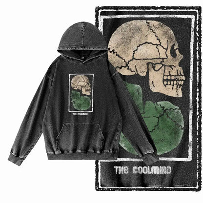 G15 Acid Washed Black Cool 100% Cotton COOLMIND  Printed Men's Hoodies |  Streetwear Big Size O-neck men's Hoodie