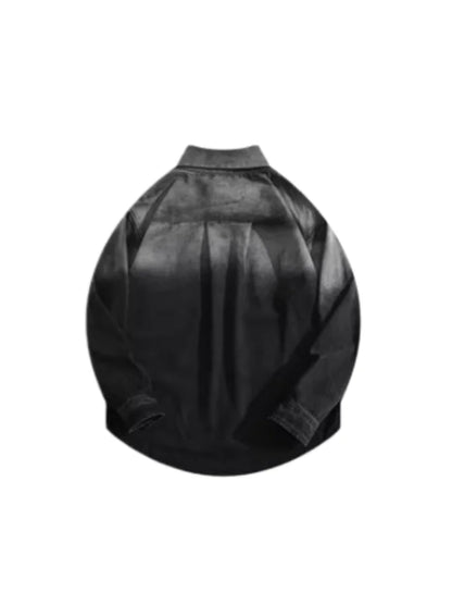 Men's Black Gray Denim Shirt