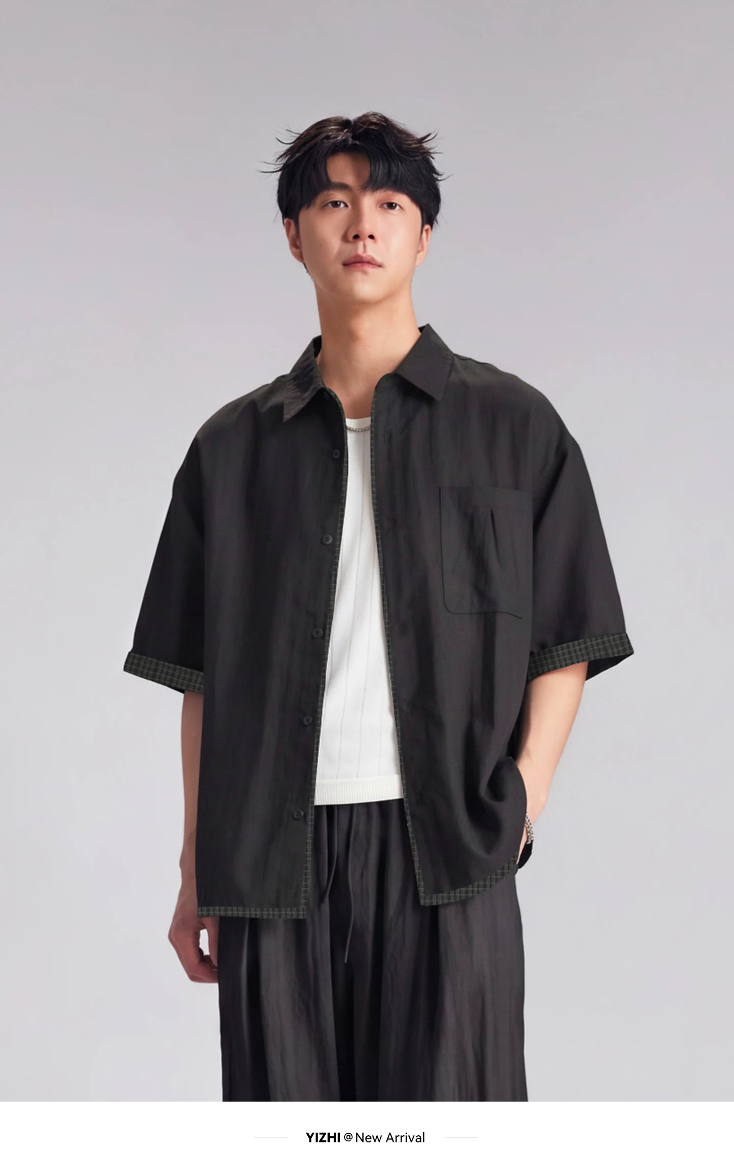 Fashion Men's Lyocell Linen 2-Piece Set 2026 Summer Turn-Down Collar Loose Casual Cool Touch Shirt and Shorts Set