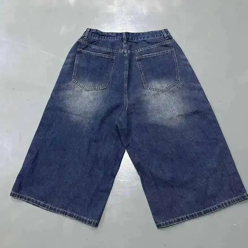 IEFB Summer Men's Denim Pants Old Blue Washed Male Jeans Straight Casual Menwear Loose Wide Leg Trousers New Fashion 9C354