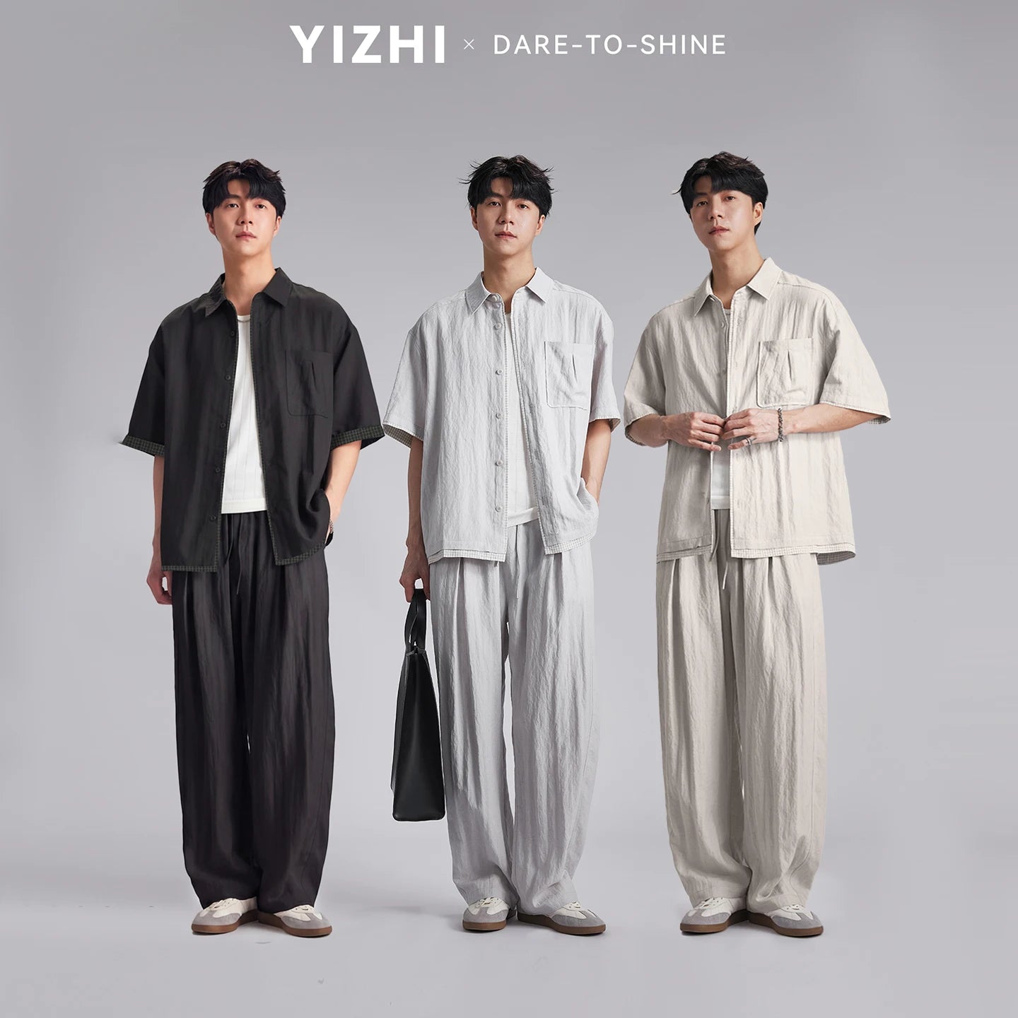 Fashion Men's Lyocell Linen 2-Piece Set 2026 Summer Turn-Down Collar Loose Casual Cool Touch Shirt and Shorts Set