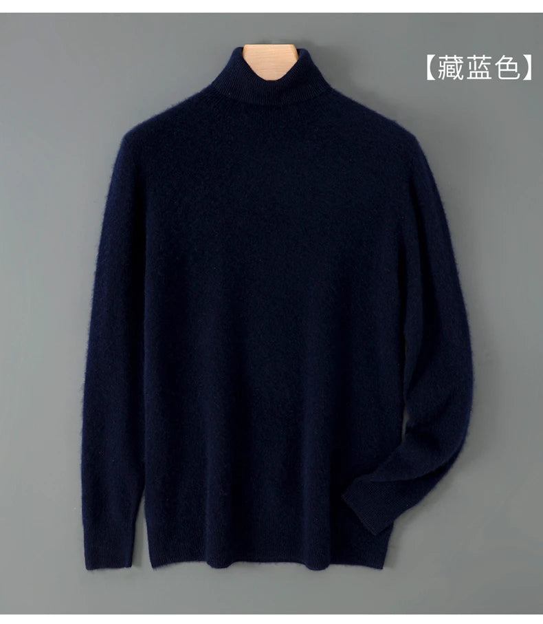 100% wool high neck sweater with pullover for men, autumn and winter warm and full sleeved hot selling new knitted  base sweater