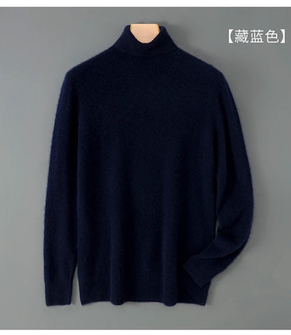 100% wool high neck sweater with pullover for men, autumn and winter warm and full sleeved hot selling new knitted  base sweater