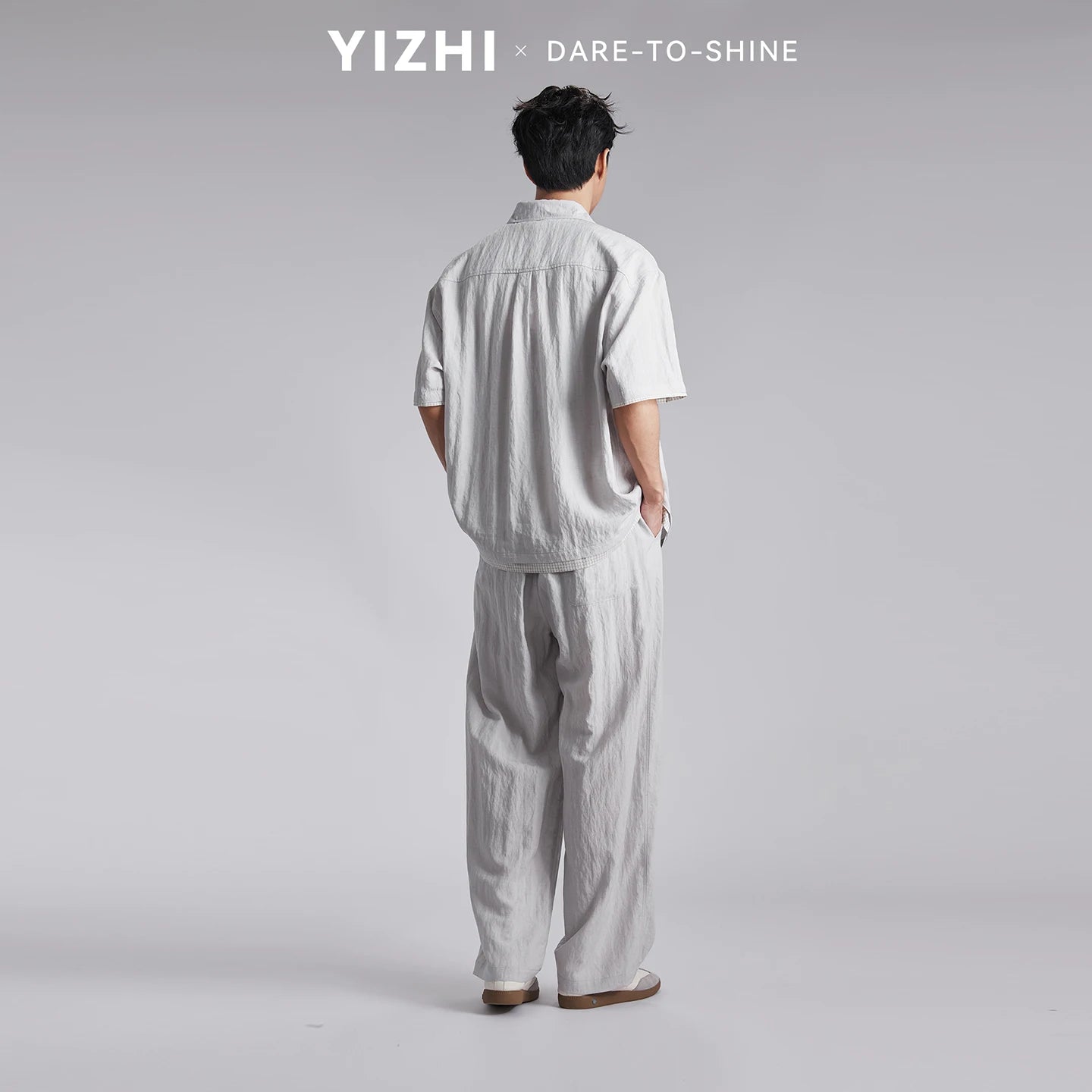 Fashion Men's Lyocell Linen 2-Piece Set 2026 Summer Turn-Down Collar Loose Casual Cool Touch Shirt and Shorts Set
