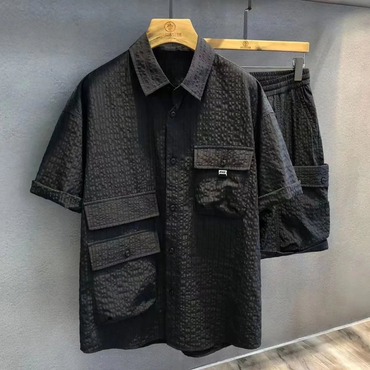 Men's Short Sleeve Shirt/short Set Casual Loose Fashion Two-Piece