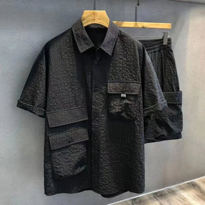 Men's Short Sleeve Shirt/short Set Casual Loose Fashion Two-Piece