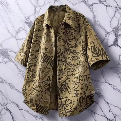 Fashion Trend Short-Sleeve Shirt for Men 2025 Summer New Arrival Business Casual Stylish Shirt Ice Silk Thin Half-Sleeve