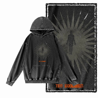 G14 Acid Washed Black o-neck 100% Cotton COOLMIND  Printed Men's Hoodies |  Streetwear Big Size Cool men's Hoodie