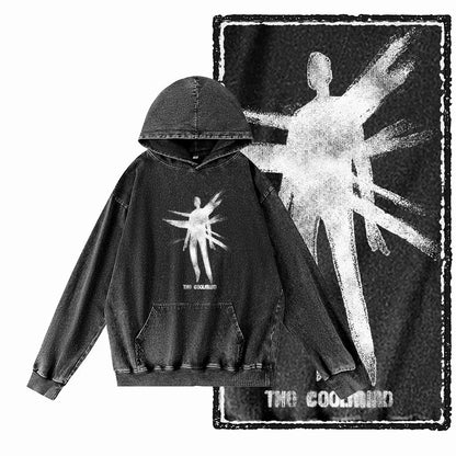 G14 Acid Washed Black o-neck 100% Cotton COOLMIND  Printed Men's Hoodies |  Streetwear Big Size Cool men's Hoodie