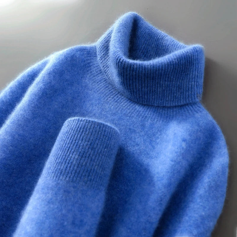 100% wool high neck sweater with pullover for men, autumn and winter warm and full sleeved hot selling new knitted  base sweater