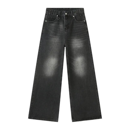 IEFB Summer Men's Denim Pants Old Blue Washed Male Jeans Straight Casual Menwear Loose Wide Leg Trousers New Fashion 9C354