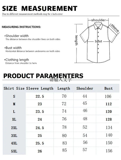 Fashion Trend Short-Sleeve Shirt for Men 2025 Summer New Arrival Business Casual Stylish Shirt Ice Silk Thin Half-Sleeve