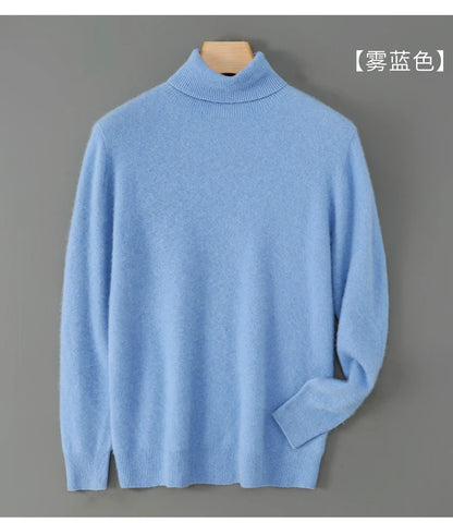 100% wool high neck sweater with pullover for men, autumn and winter warm and full sleeved hot selling new knitted  base sweater