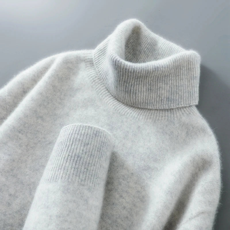 100% wool high neck sweater with pullover for men, autumn and winter warm and full sleeved hot selling new knitted  base sweater