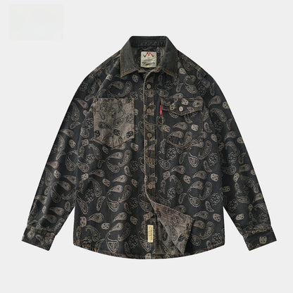 Vintage Pattern Denim Shirts