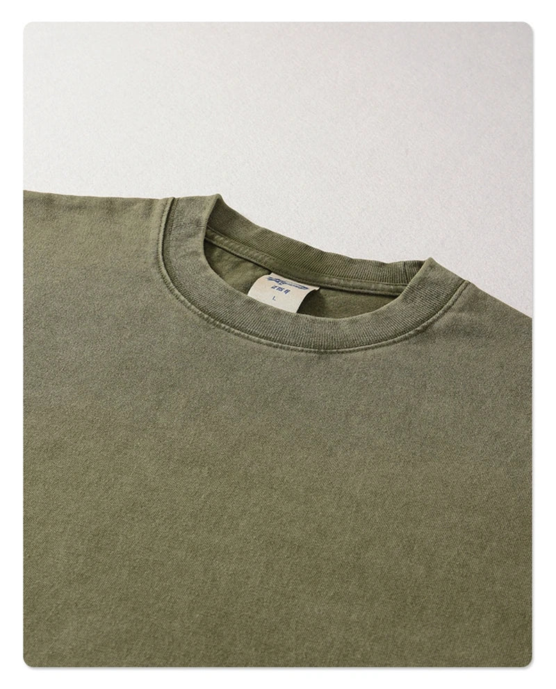 ZODF New Summer Batik Washed T-Shirts For Men Unisex Retro Loose High Street 275gsm Cotton T Shirt Brand Design HY0594