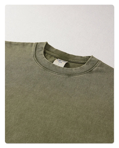 ZODF New Summer Batik Washed T-Shirts For Men Unisex Retro Loose High Street 275gsm Cotton T Shirt Brand Design HY0594