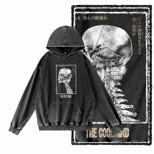 G14 Acid Washed Black o-neck 100% Cotton COOLMIND  Printed Men's Hoodies |  Streetwear Big Size Cool men's Hoodie