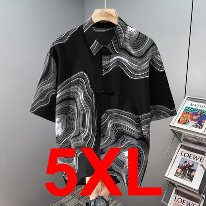 Hawaiian Beach Short Sleeve Shirts Men Summer Cool Shirts 10XL Plus Size Male Shirts Big Size 10XL