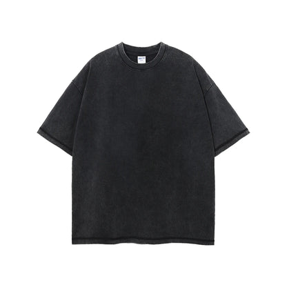 ZODF New Summer Batik Washed T-Shirts For Men Unisex Retro Loose High Street 275gsm Cotton T Shirt Brand Design HY0594