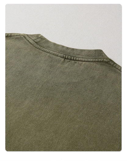ZODF New Summer Batik Washed T-Shirts For Men Unisex Retro Loose High Street 275gsm Cotton T Shirt Brand Design HY0594
