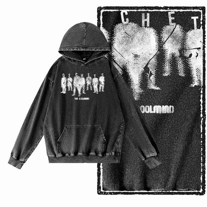 G15 Acid Washed Black Cool 100% Cotton COOLMIND  Printed Men's Hoodies |  Streetwear Big Size O-neck men's Hoodie
