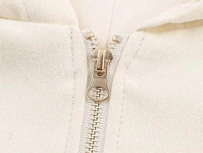 HH Women Fashion Pants Suit Solid Long Sleeves Pocket Hooded Zipper Short Jacket+Casual Loose Drawstring Street Wide Leg Pants