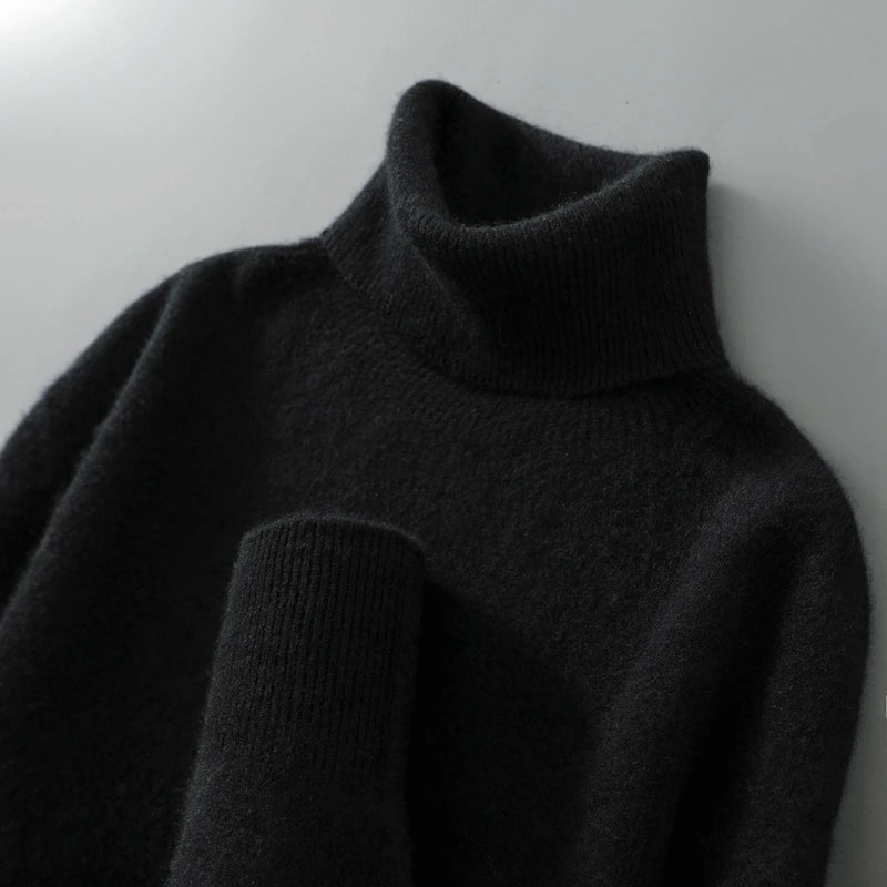 100% wool high neck sweater with pullover for men, autumn and winter warm and full sleeved hot selling new knitted  base sweater