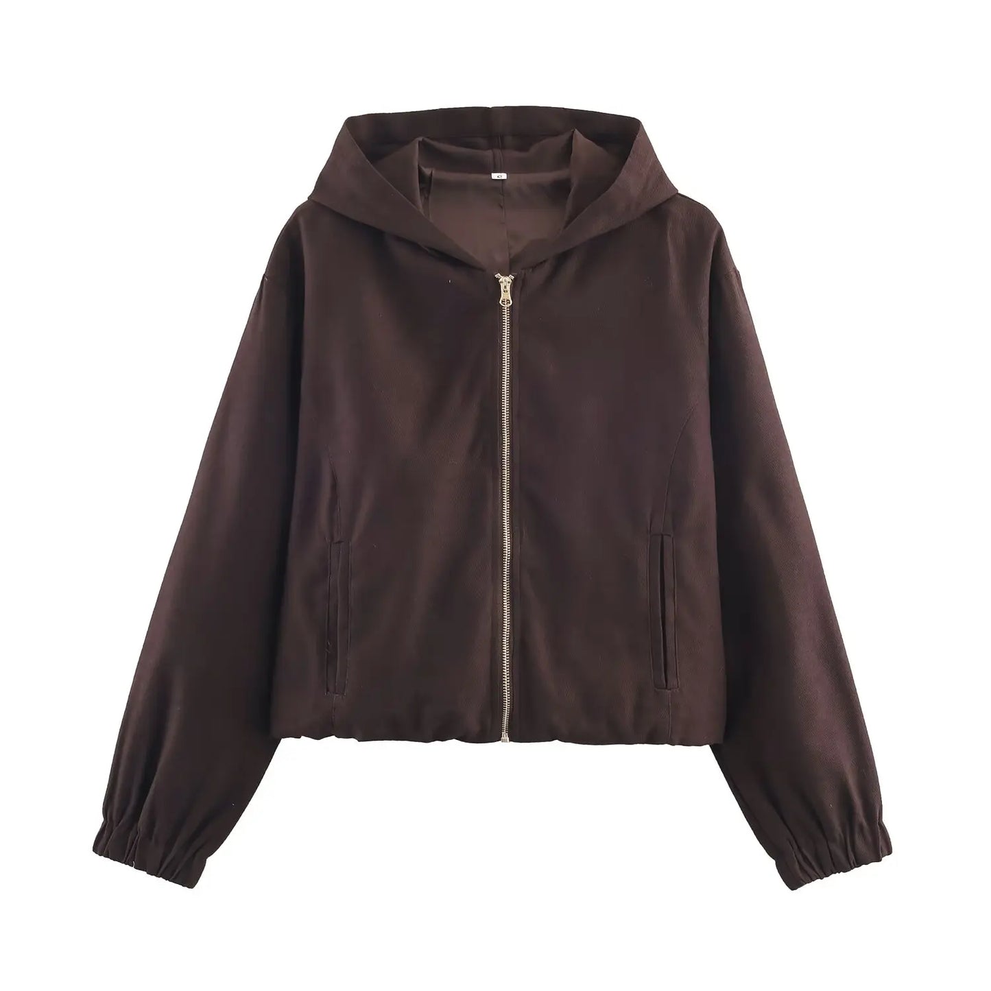 HH Women Fashion Pants Suit Solid Long Sleeves Pocket Hooded Zipper Short Jacket+Casual Loose Drawstring Street Wide Leg Pants