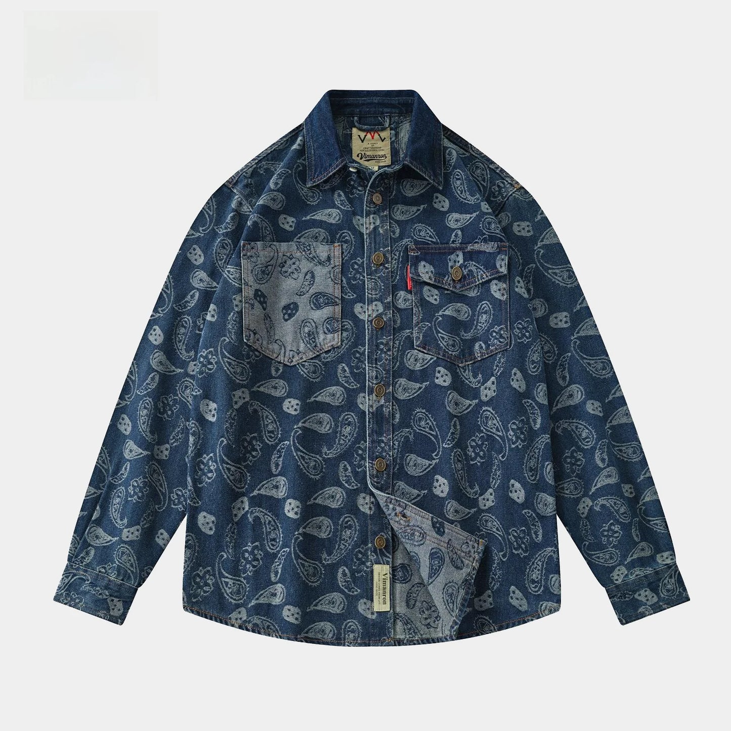 Vintage Pattern Denim Shirts