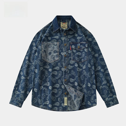 Vintage Pattern Denim Shirts