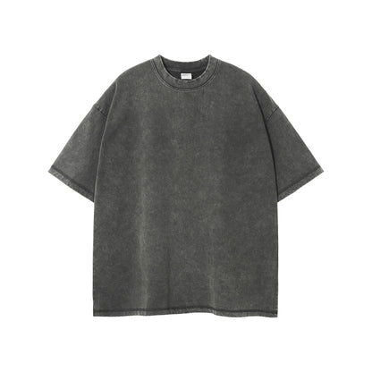 ZODF New Summer Batik Washed T-Shirts For Men Unisex Retro Loose High Street 275gsm Cotton T Shirt Brand Design HY0594