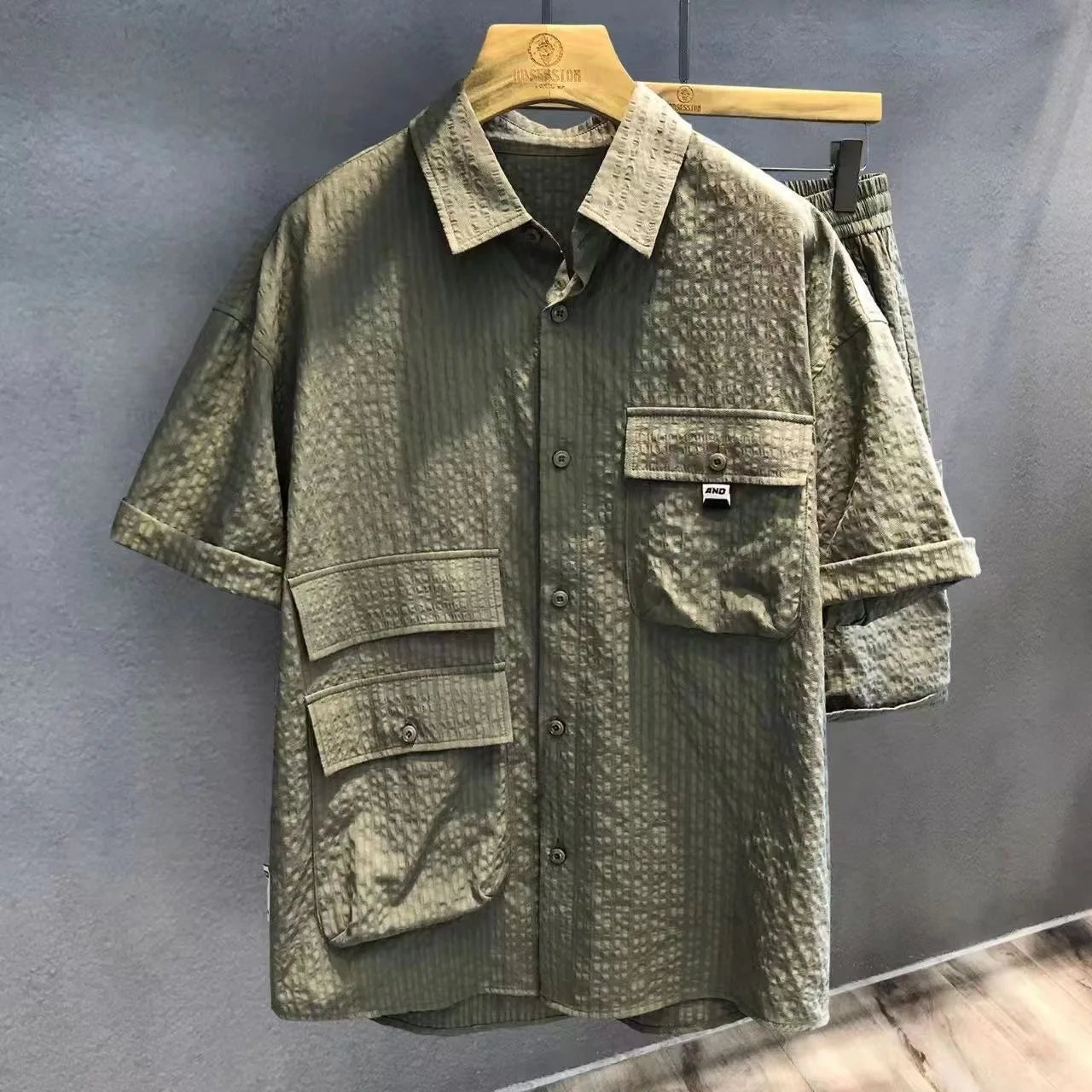Men's Short Sleeve Shirt/short Set Casual Loose Fashion Two-Piece