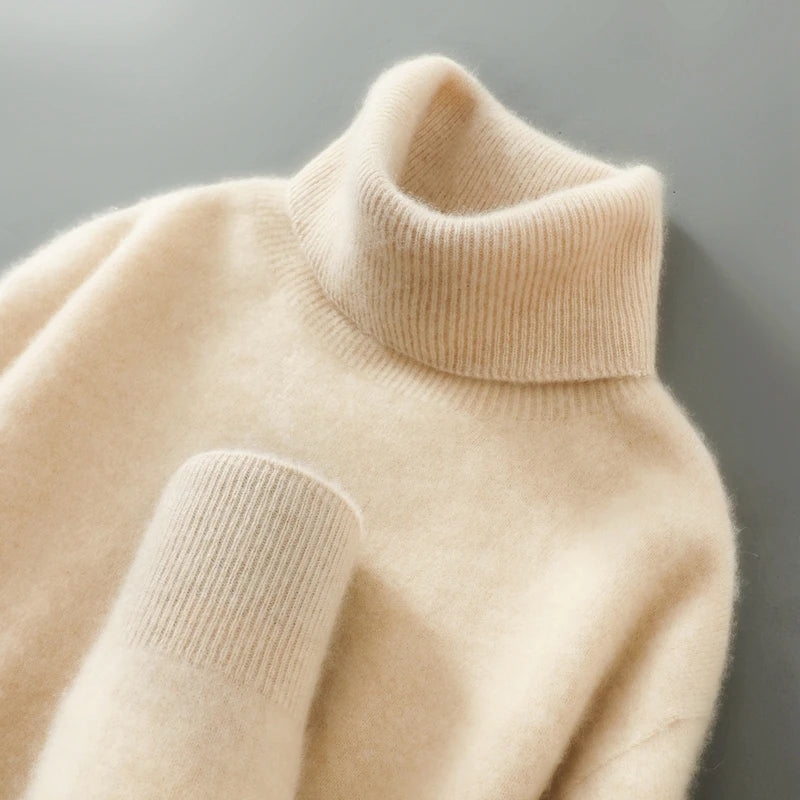 100% wool high neck sweater with pullover for men, autumn and winter warm and full sleeved hot selling new knitted  base sweater