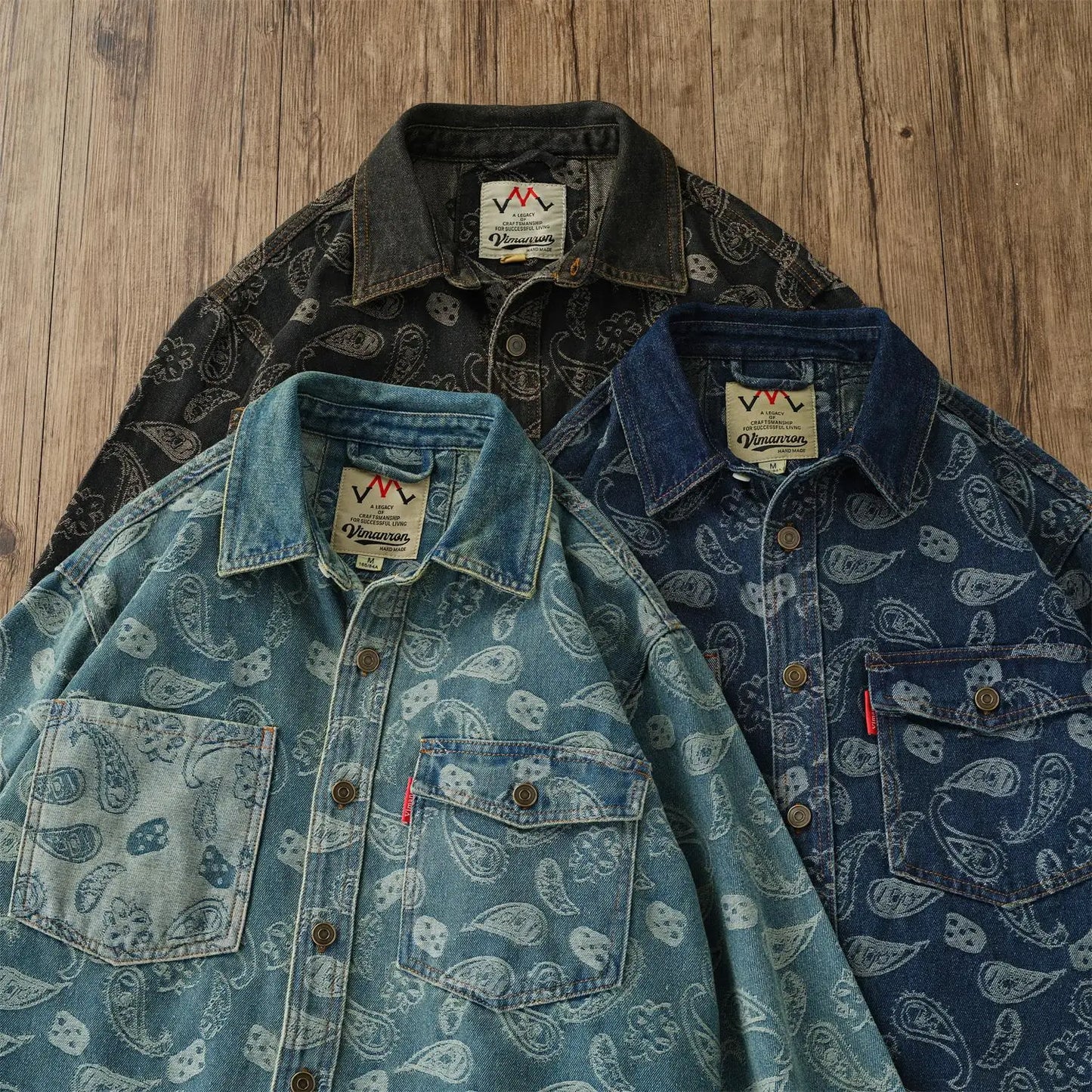 Vintage Pattern Denim Shirts